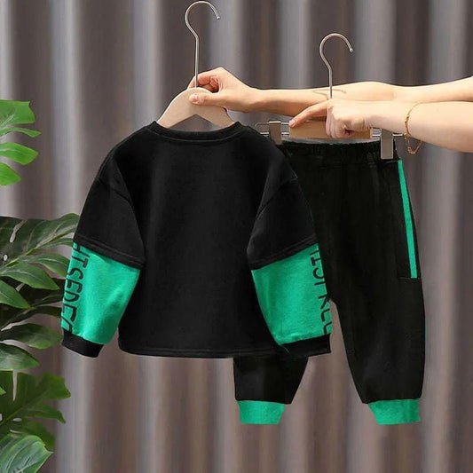 Boys Spring 2021 Children's Suit Boys Autumn Contrast Two-piece Suit Men's Casual Pants Autumn