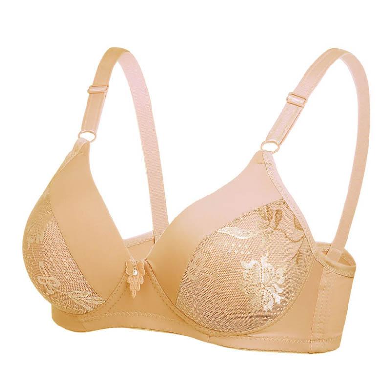 Comfortable No Steel Rings Gathering Bra Adjustable Top Support Breathable Anti-sagging Ladies Bra