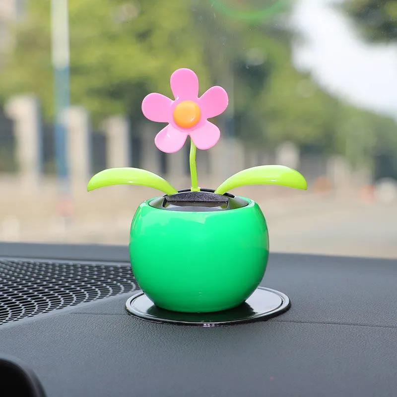 Car Ornaments Car Interior Accessories Car Center Console Decoration Supplies Solar Swing Flower Girl Ornaments