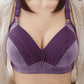 Ladies Large Cup No Steel Ring Thin Mould Cup Adjustable Classic Style Glossy Jacquard Decorative Gathering Breathable Soft Unbound Bra