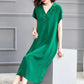 Summer Mother's Dress Women's Skirt Loose Mid-length Over-the-knee Skirt