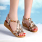 Summer Women's Fashion Casual Crystal Bling Wedges Bohemia Beach Shoes Roman Sandals