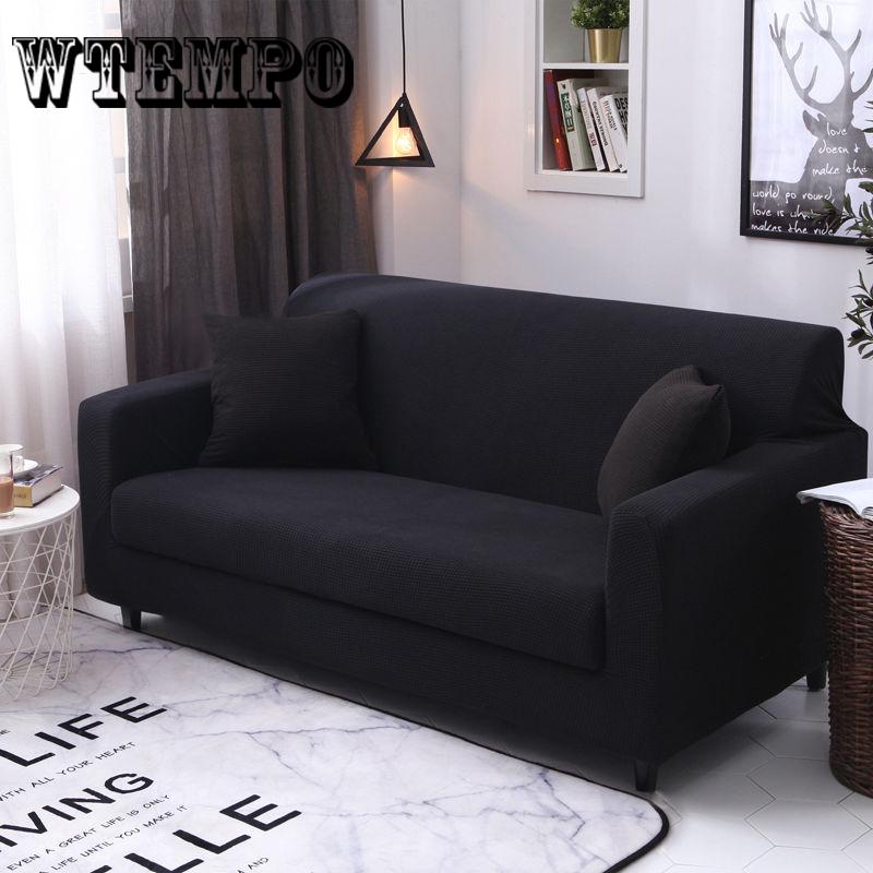 Solid Color Sofa Cover Furniture Cover Elastic Home Dector 1-4 Seaters Slipcover Sofa Protector