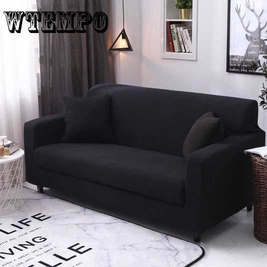 1/2/3/4 Seaters Simple Style Solid Color Sofa Cover Dustproof Non-slip Recliner Couch Slipcover