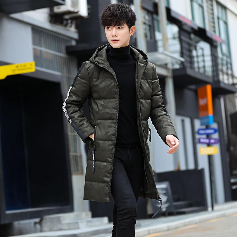 Autumn and Winter Men's Jacket Coat Fashion Trend Mid-length Windbreaker Young Student Men's Shirt
