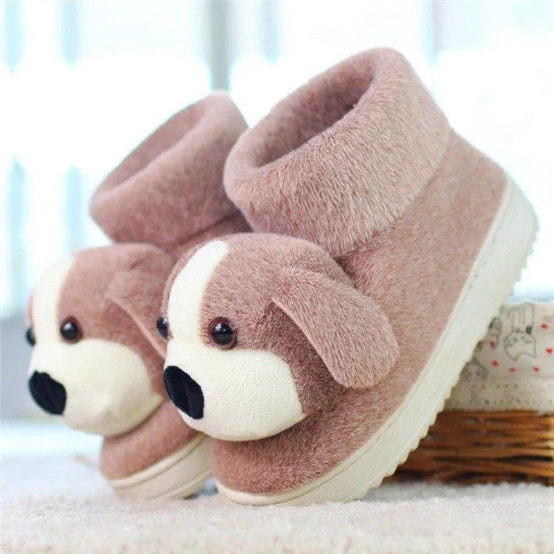 Winter Cotton Slippers Bag Plush Home Lovers Thick-soled Indoor Warm Wool Slippers