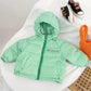 Girls' Down Jacket Short Plaid Children's Clothing Winter Jacket with Velvet Padded Warm Jacket
