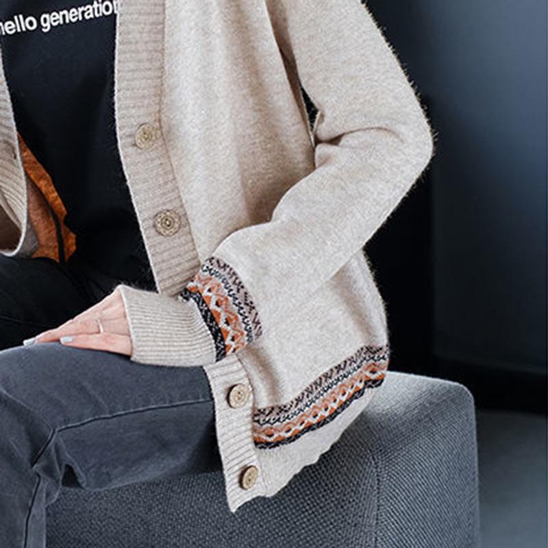 Autumn and Winter Style Korean Loose Knitted Cardigan Button Long-sleeved Sweater Fashion Coat Women