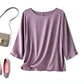 Ascetic Goddess Temperament Silky Nude Stretch Satin Double Sided Smooth Fabric Women's Commuter Top