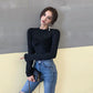 Women Sexy Personality Bottoming Shirt Long Sleeves Spring Small Round Neck T-shirt Night