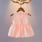 Baby Girl Summer Dress 0-5 Years Old Baby Skirt Round Neck Sleeveless Little Bee Pattern Cute Solid Color A-line Skirt Thin Section