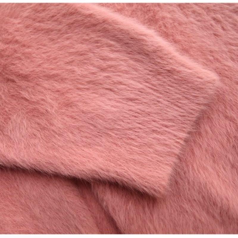 Casual Soft Women Sweater Pullovers Long-sleeve Split-breasted Velvet Sweater Female Knitted Sweater