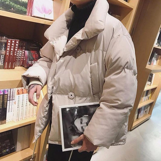 Winter Men's Student Fashion Trend Padded Jacket Wild Loose Warm Thick Bread Clothes