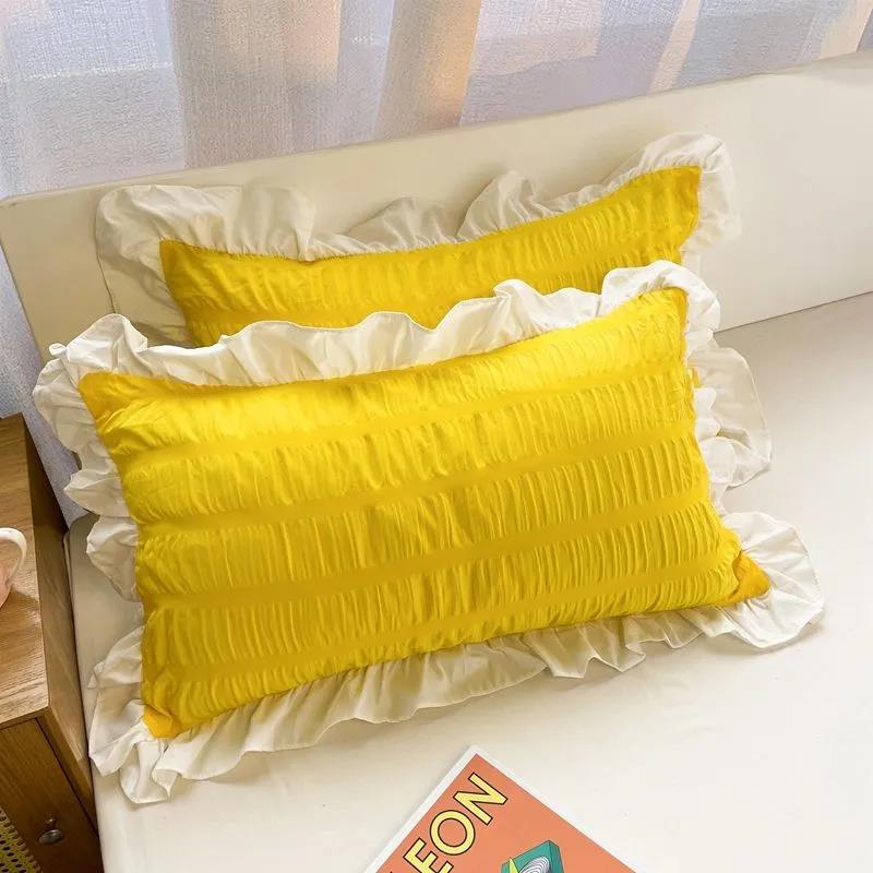 One Pillowcase Princess Style Cute Lace Solid Color Single Pillowcase 48X74cm Student Dormitory Pillowcase