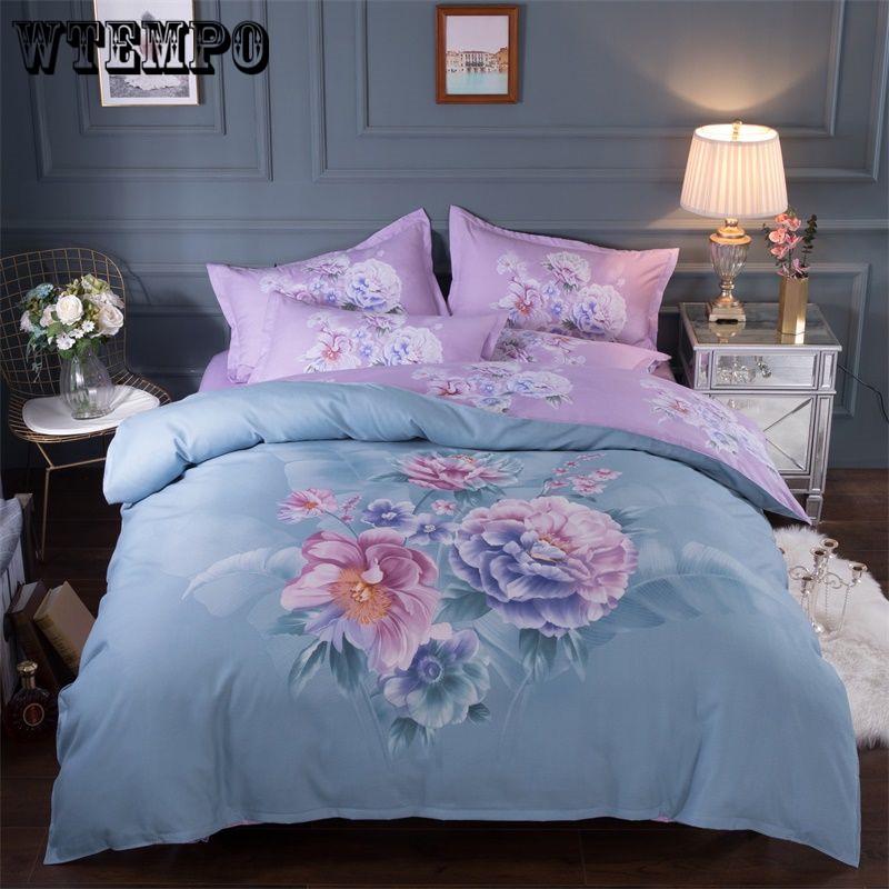 Home Textile Autumn Dark-color Flower Series Bed Linens 4pcs Bedding Sets Bed Set Duvet