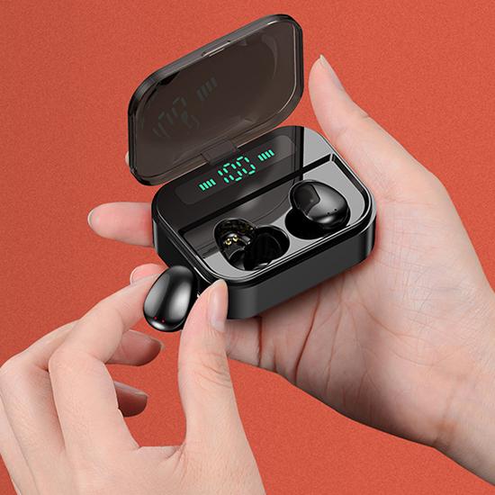 Bluetooth Earphones Mini LED Display Headphone Stero Sound 3500mah Power Bank Sport Wireless Headset