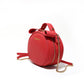 Round Bag Metal Chain Pu Leather Messenger Bag Women Crossbody Bags Outing Trip Adjustable Chain Belt
