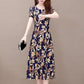 Women's Plus Size Loose Long Dress Slim Round Neck Skirt
