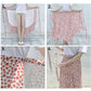 Bohemia Beach Skirt Women Spring Summer Chiffon Flower Pattern SkirtMedium Elastic Waist Skirt