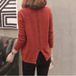 Winter Women V-neck Thickened Pullover Back Buckle Loose Office Warm Undershirt Sweatshirt
