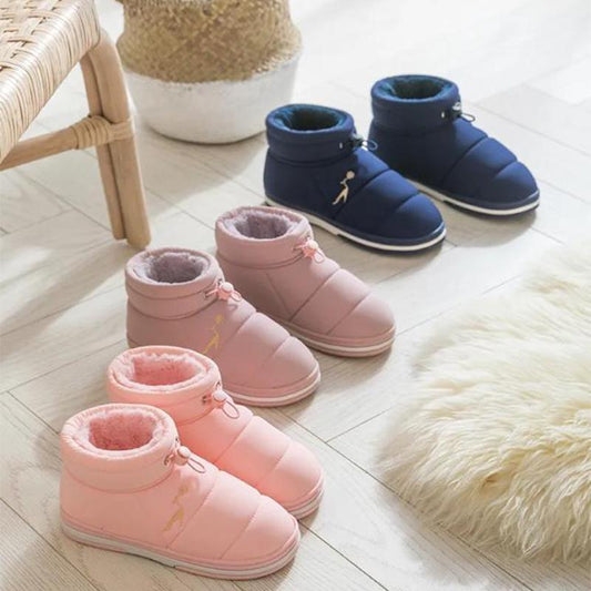 Bag with Cotton Slippers Women Winter Home Non-slip Indoor Home Couple Thick-soled Warmth Large Size Cotton Shoes Men