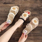 Mother Sandals Leather Soft Sole Middle-aged and Elderly Women's Shoes Non-slip Shoes Fish Mouth Shoes Granny Sandals Casual Shoes Wedges Work Shoes