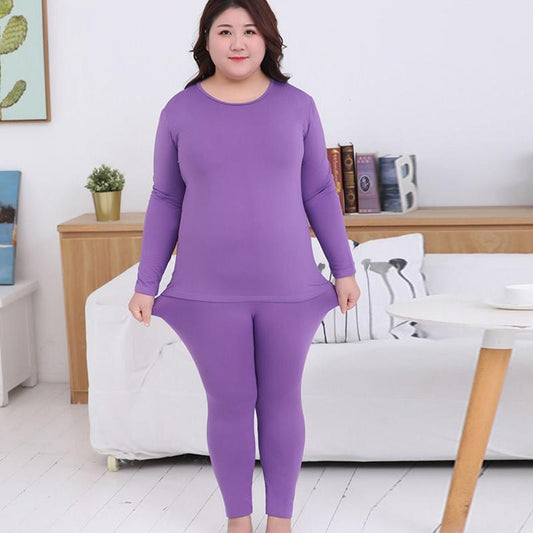 Plus Fat Plus Size Fat Sister Qiuyi Long Trousers Ladies Suit Wear Tight Winter Warm Bottoming Shirt