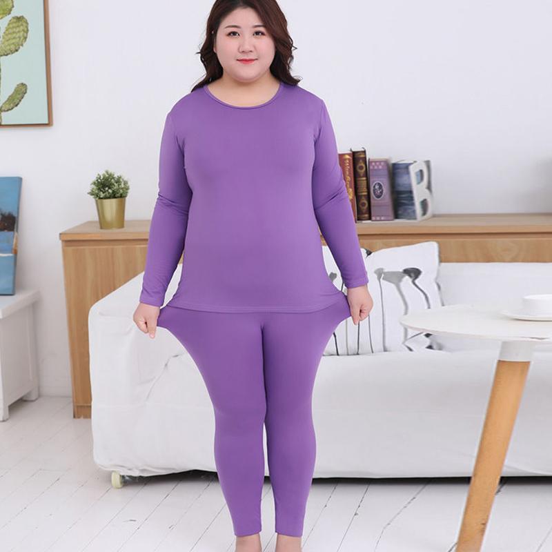 Plus Fat Plus Size Fat Sister Qiuyi Long Trousers Ladies Suit Wear Tight Winter Warm Bottoming Shirt
