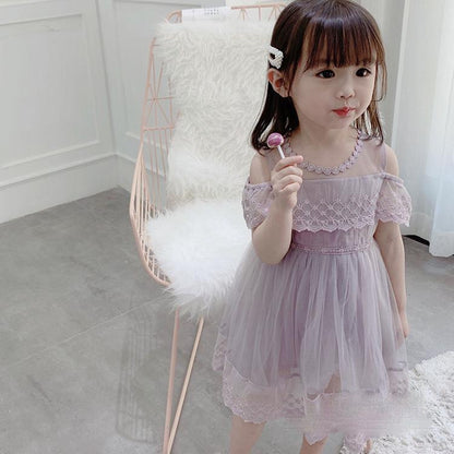 Lace Girls Princess Dress Fluffy Cake Dresses Kids Christmas Party Costume Wedding Birthday Tutu Gown Children Clothing