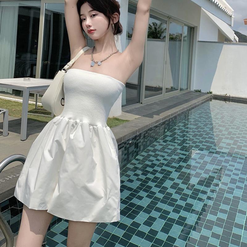 Women  Sexy Top Rompers Spring and Summer Sling Tube Top Casual Vacation Office Home