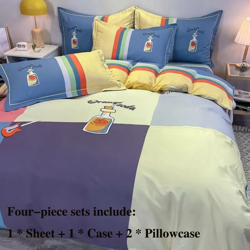 Pure Cotton Four-piece Bed Supplies Light Luxury High-grade Loaded Pillowcase Single Set 1.5 Meters 1.8 Meters Bed Supplies