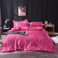 Washed Ice Silk Four-piece Set Pure Color Satin Silk Imitation Silk Bedding