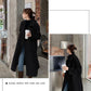 Fashion Women's Mid-length Woolen Coat Knee-length Waist Hepburn Style Thick Woolen Coat
