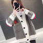 Women's Knitted Cardigan Sweater Loose Spring and Autumn Style Lazy Wind Sweater Coat