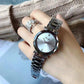 Women High Quality Business Anti-scratch Starry Sky Steel Strap Round Dial Watch Bracelet Watches