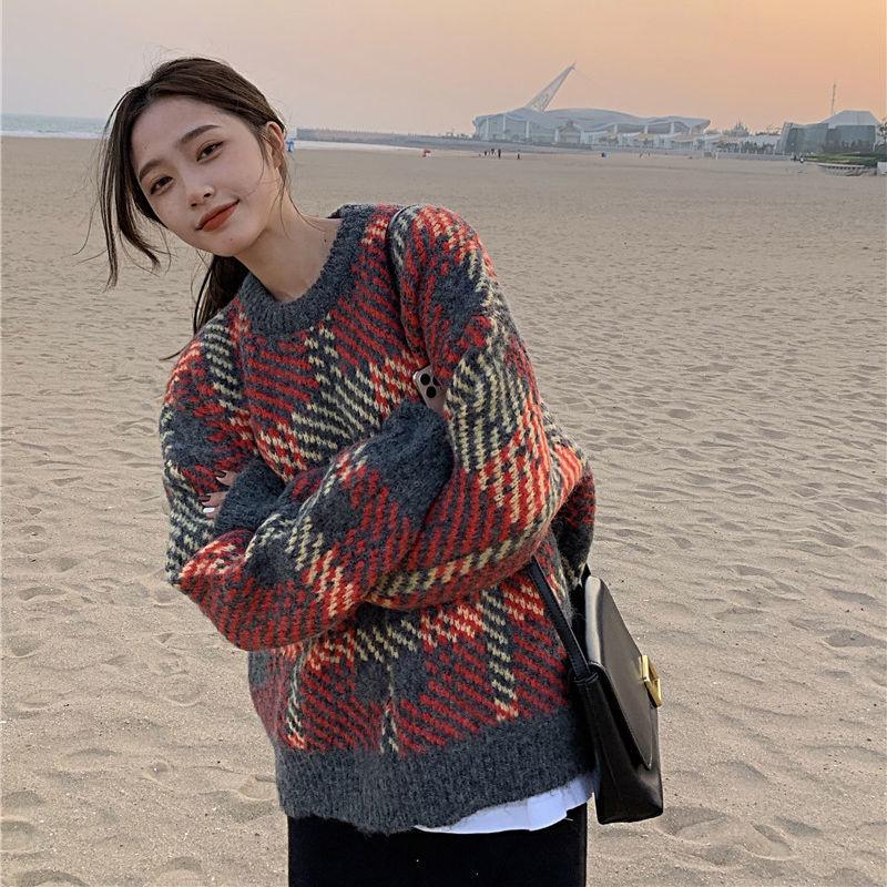 Sweater Women's Winter Thick  Loose Outer Wear Casual Design Sense Long-sleeved Hedging Autumn Winter Base Fashion