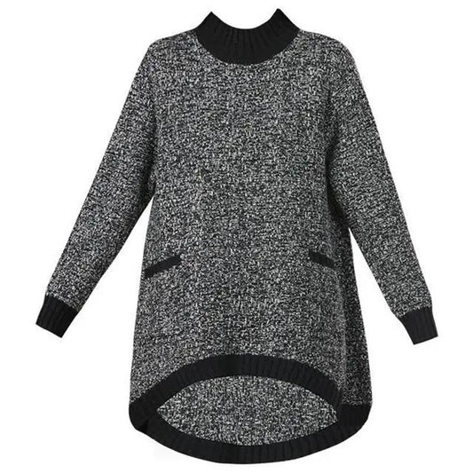 Sweater Padded Top Women's Autumn and Winter Half-high Neck Long-sleeved Mid-length Loose-fitting Sweater