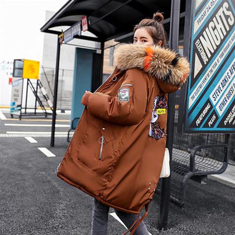 Winter Jacket Women Winter Coat Women Parkas Real Fur Coat Big  Fur Collar Outerwear