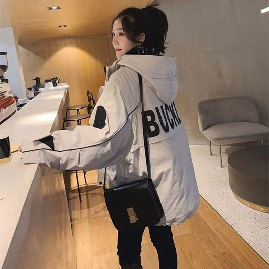 Winter Fashion Women's Cotton-padded Coat Loose Short Padded Padded Coat Student Parker Clothing Hooded Padded Jacket