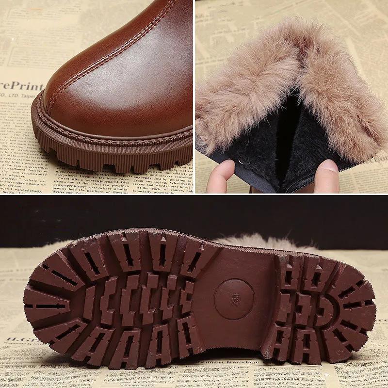 Martin Boots Women Winter Casual Shoes All-match Net Red Thick-soled and Fleece Short Boots