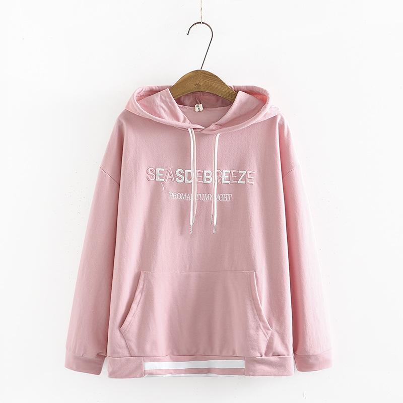Woman's Sweatshirts Solid Korean Female Hooded Pullovers Cotton Oversized Hoodies Women