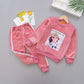 Double-faced Fleece Girls Two-piece Long-sleeved Plus Fleece Sweater Pants Spring, Autumn and Winter  Simple Fashion Suit Middle Small Children