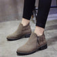 Chelsea Boots Women Elastic Ankle Pig Suede Brogue Boot Genuine Leather Quality Lady Shoes Handmade