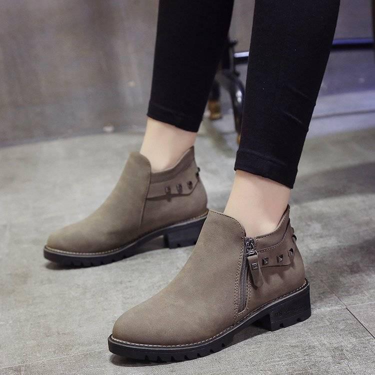 Chelsea Boots Women Elastic Ankle Pig Suede Brogue Boot Genuine Leather Quality Lady Shoes Handmade