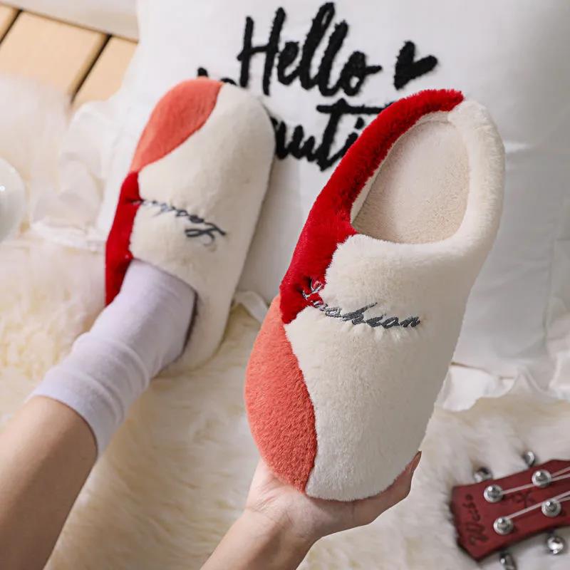 Fall/winter Men's and Women's Cotton Slippers Indoor Non-slip Warm Anti-fouling Flat Shoes A Must for Leisure Home