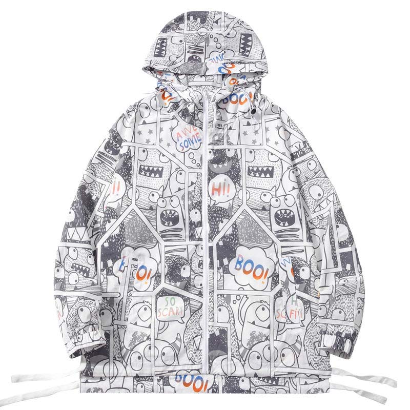 Men's and Women's Cartoon Outdoor Ultra-thin Breathable Sunscreen Clothing Anti-ultraviolet Coat Skin Clothes