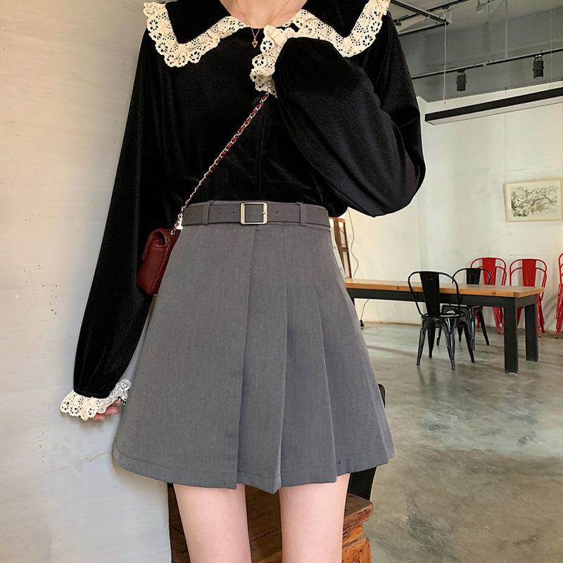 Spring ang Summer Woman Skirt Korean Style High Waist Skirt Irregular Pleated A-line Skirt For Girl
