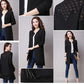 Spring and Autumn Mid-length Sweater Knitted Cardigan Hollow Top Solid Color All-match Female Jacket