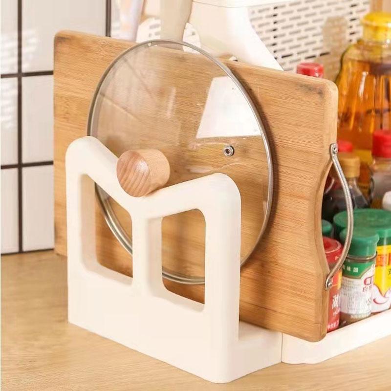 Spice Rack Kitchen Storage Rack Oil Salt Storage Rack Seasoning Household Floor Multi-layer Knife Rack Cutting Board Rack Home Storage Organizer