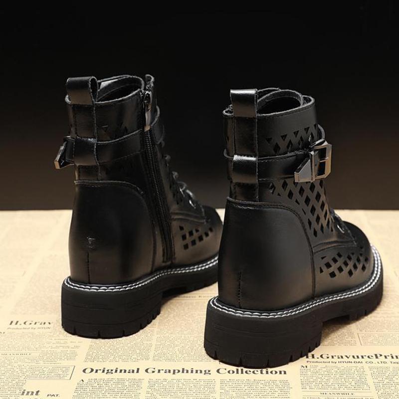 Women's Summer Thin Martin Boots All-match British Style Breathable Single Boots Mesh Cutout Boots
